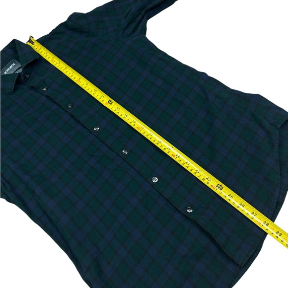 Bonobos Flannel Plaid Shirt Mens Medium Slim Fit Blue Green Outdoors 100% Cotton - Picture 10 of 10